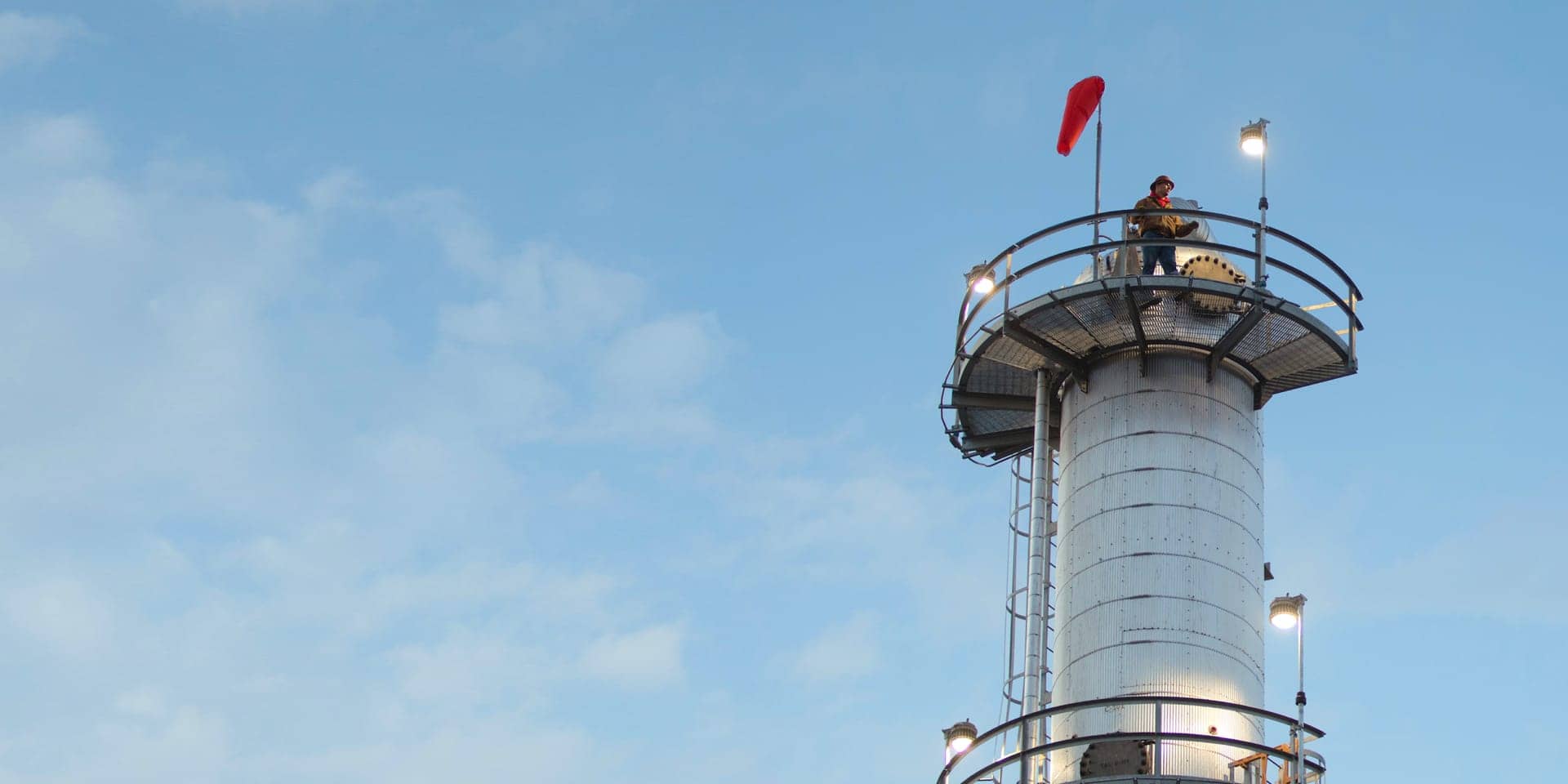 Koch Industries employee on a tower 