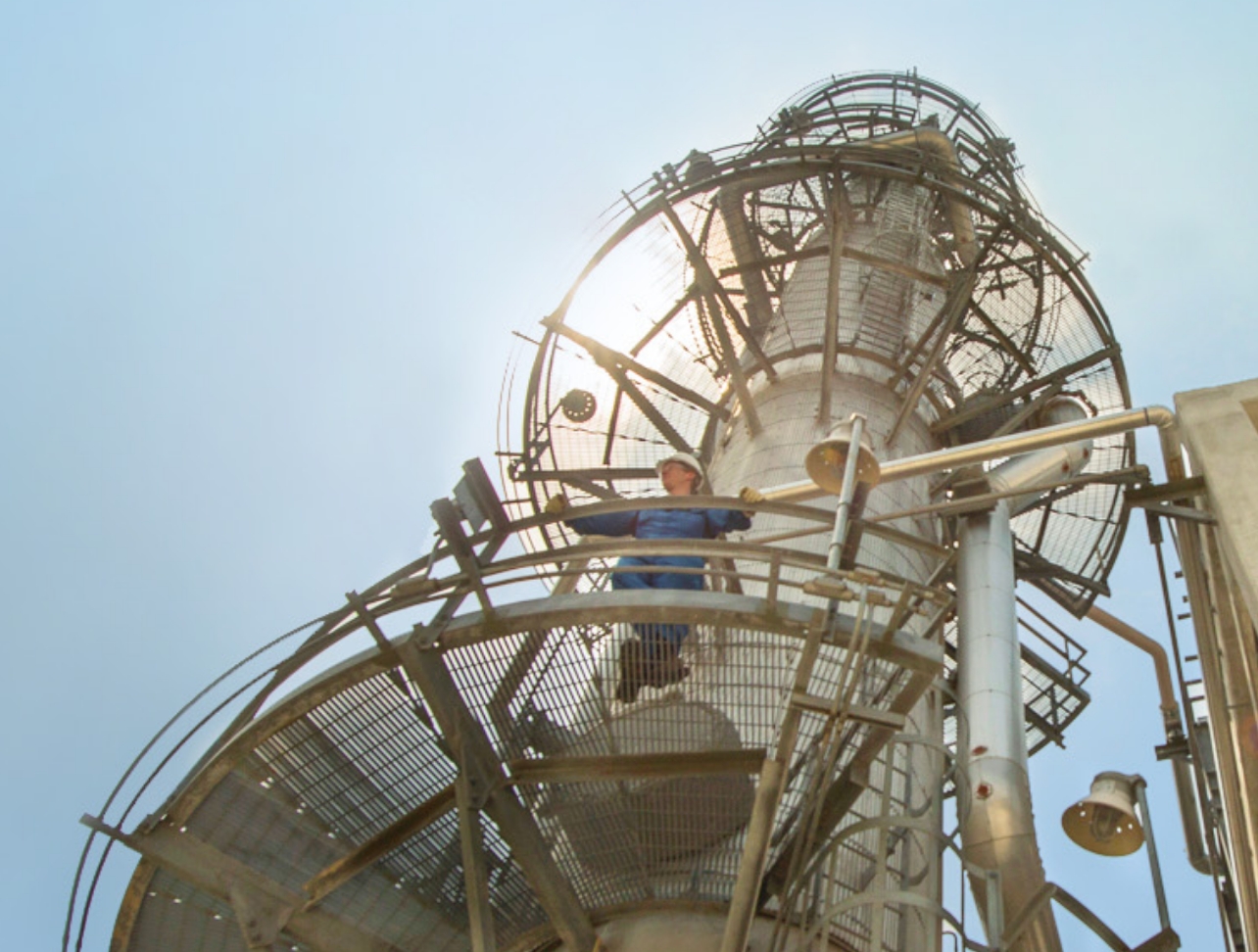 Koch employee on a tower