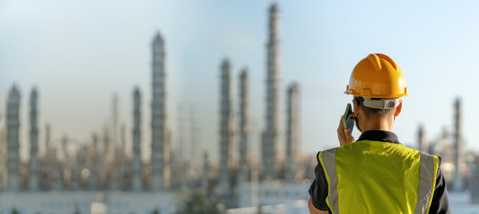 Koch Industries employee wearing a hardhat